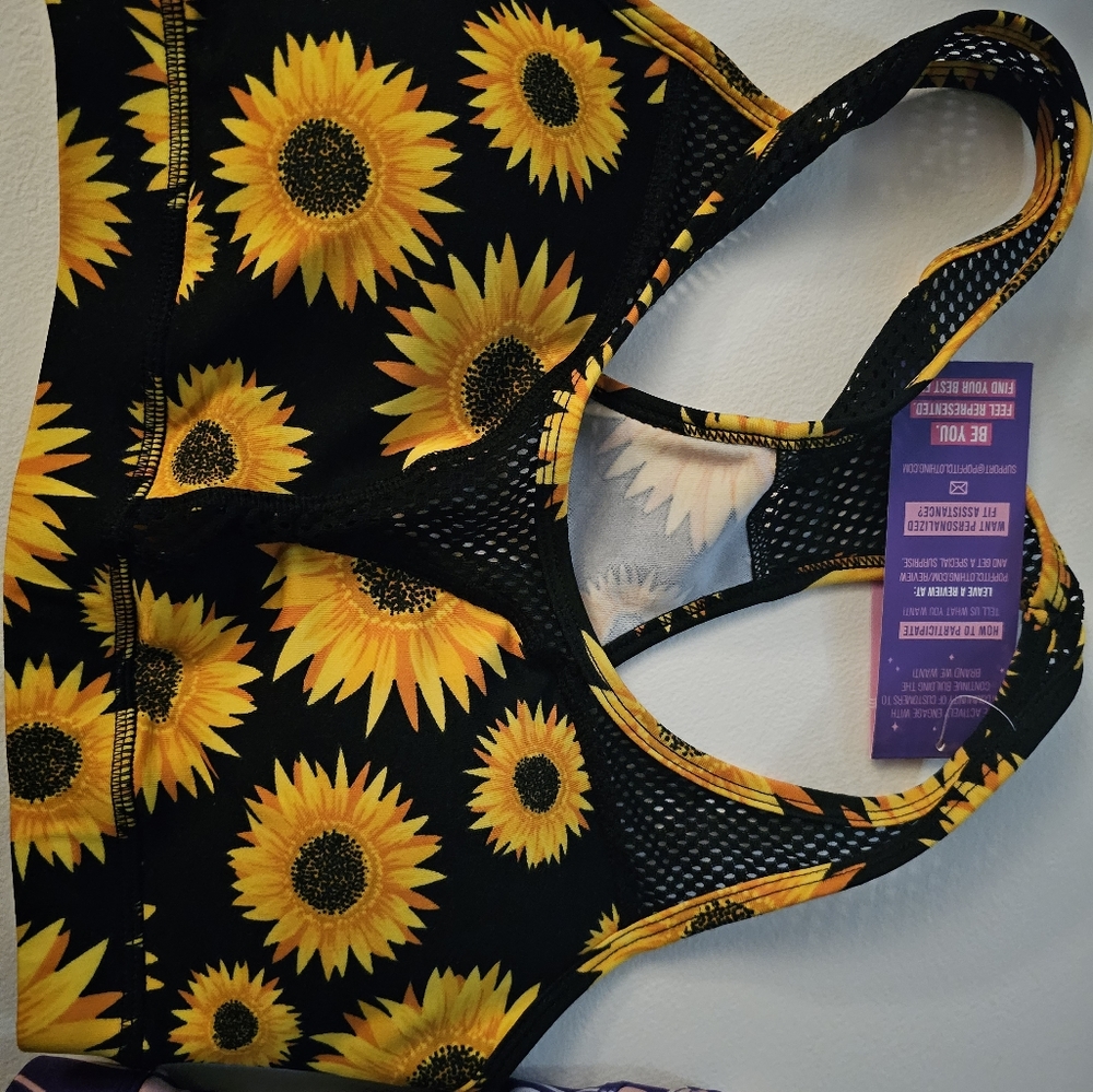 Popfit sports bra M sunflowers